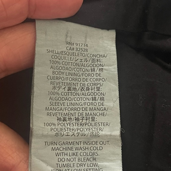 Armani Exchange Black Cotton Lined High Collar Trench Pockets Jacket Wrap Belt S - Picture 4 of 10